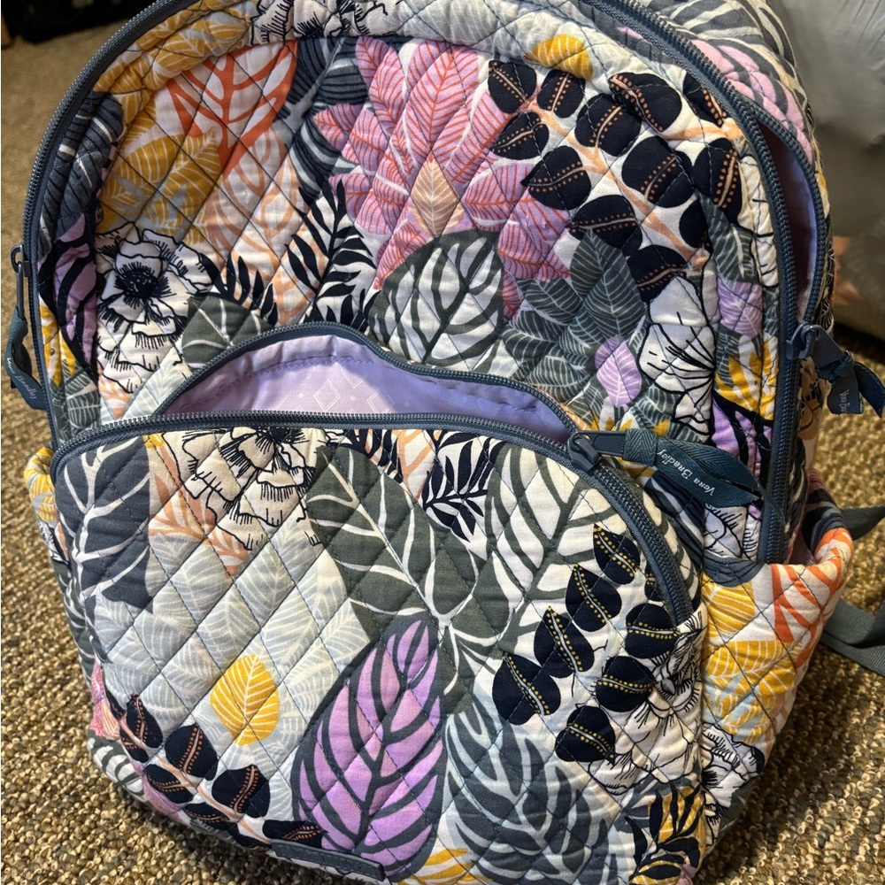 Vera Bradley Quilted Leaf Pattern Backpack